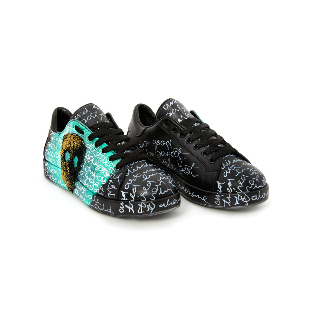 Men's Calf Leather Handmade Sneakers M5020