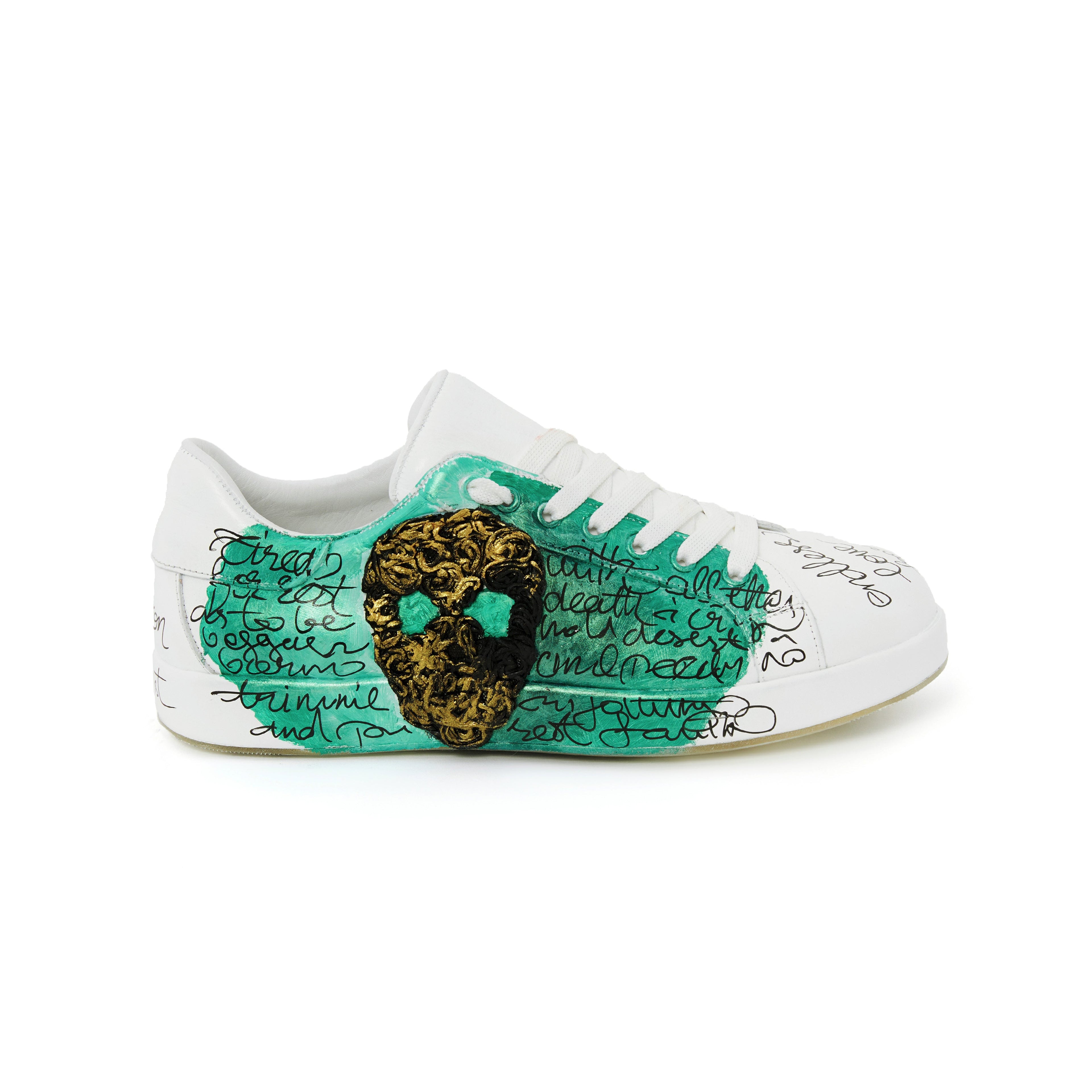 Women's Calf Leather Handmade Sneakers W5020